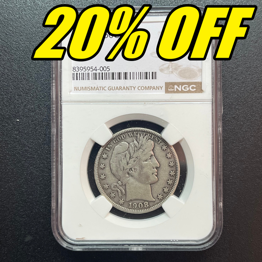 NEED GONE 1908-D Barber Half Dollar - GRADE F 12