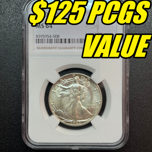 1942 Walking Liberty Half Dollar - GRADE MS 64