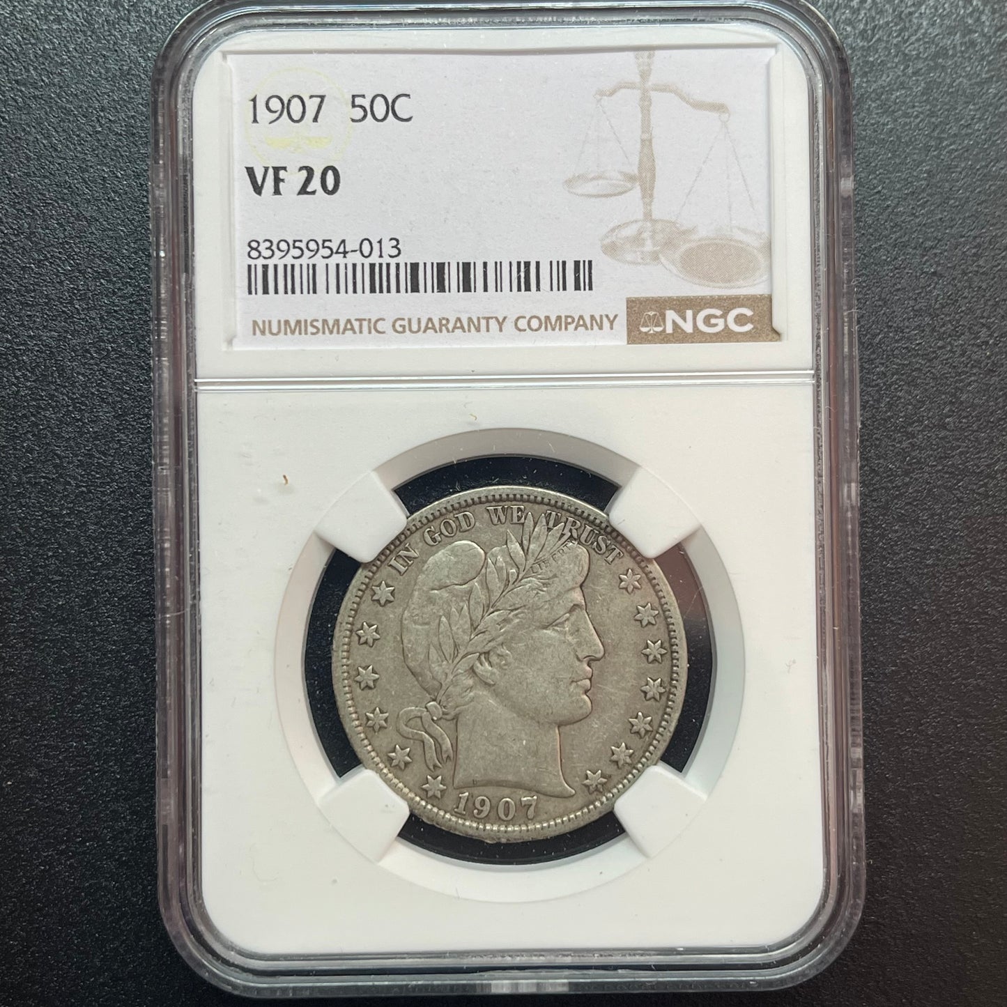 1907 Barber Half Dollar - GRADE VF 20