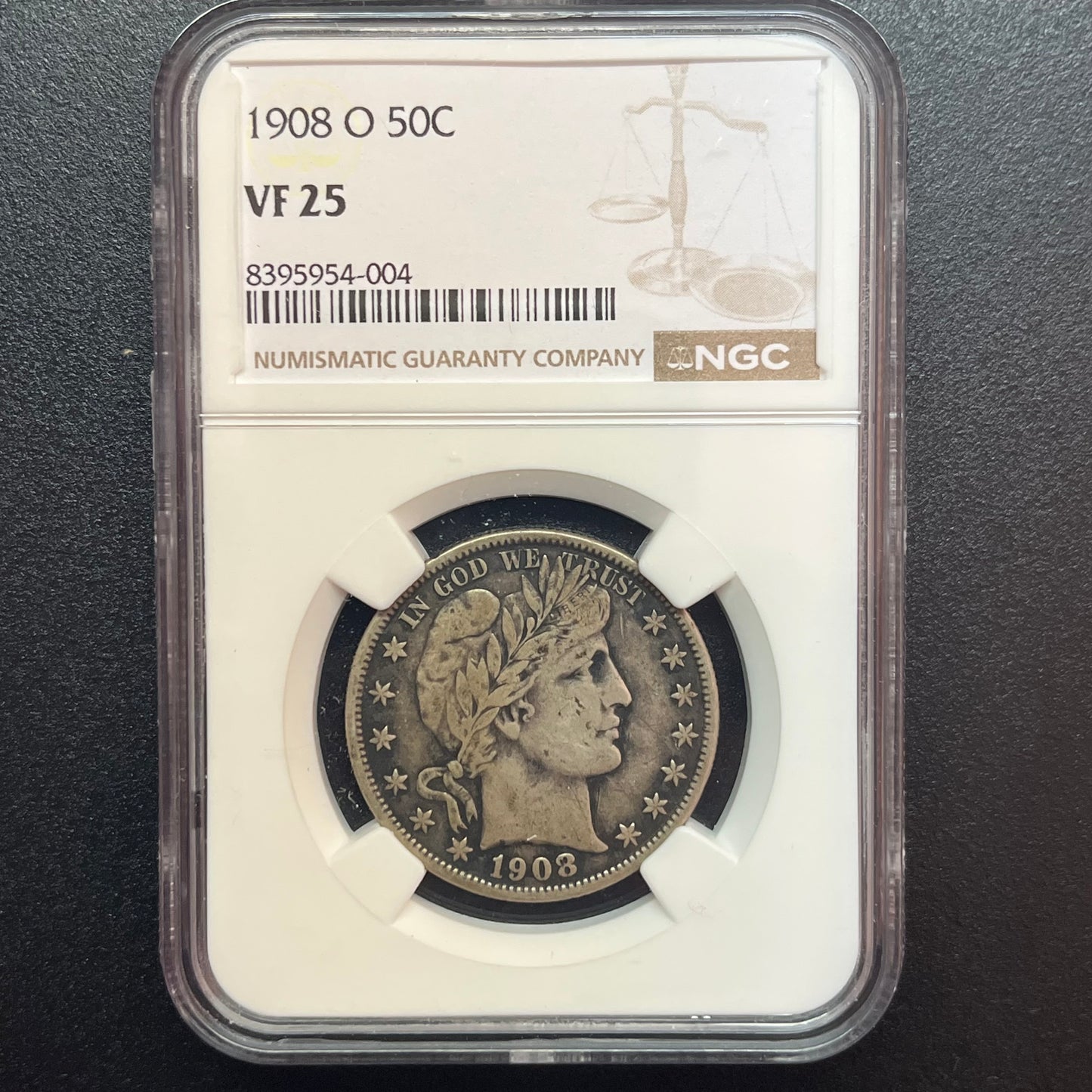 1908-O Barber Half Dollar - GRADE VF 25