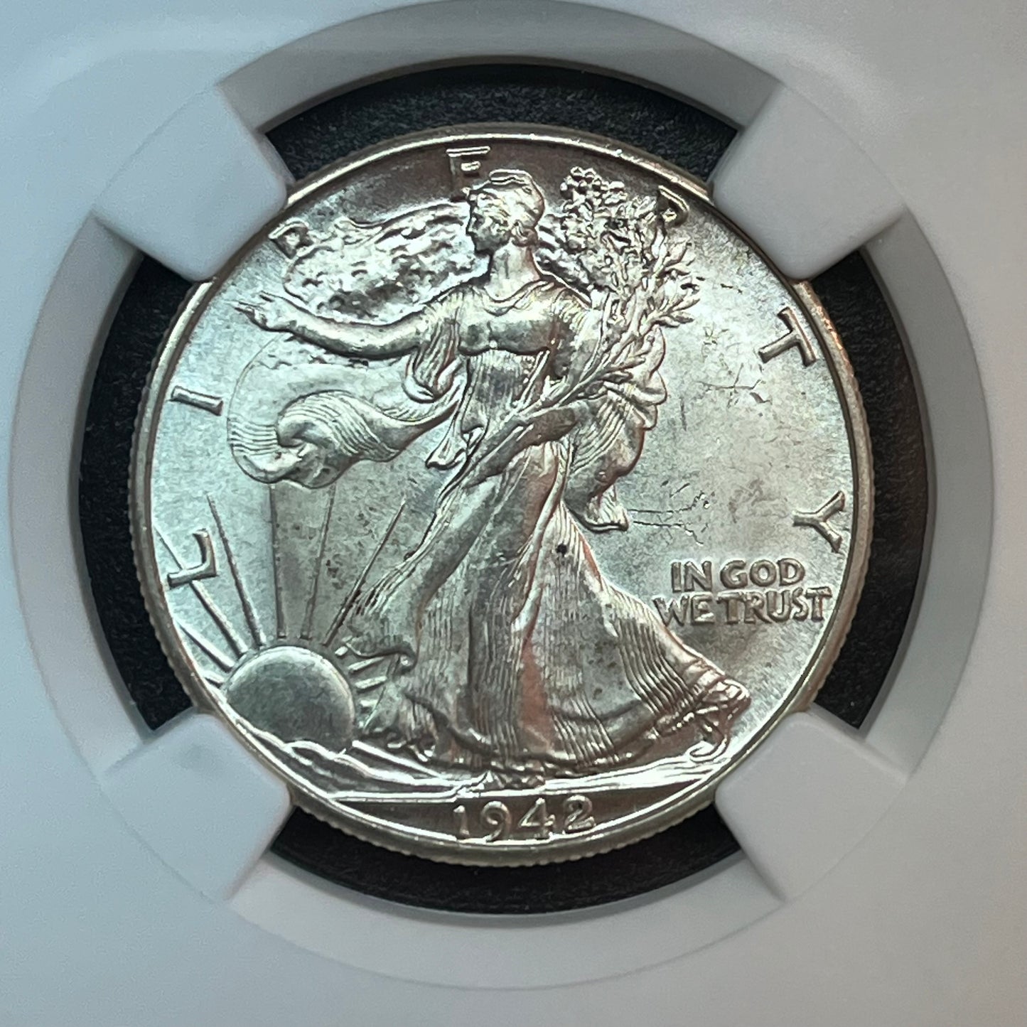 NEED GONE 1942-D Walking Liberty Half Dollar - GRADE MS 64