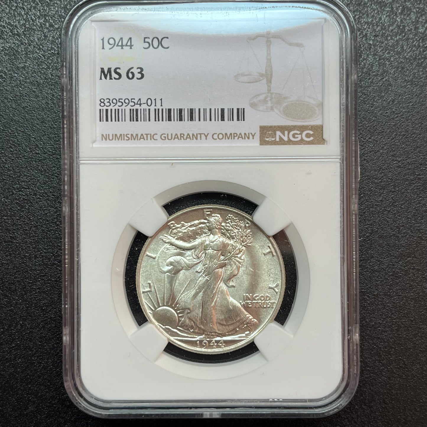 AT COST 1944 Walking Liberty Half Dollar - GRADE MS 63